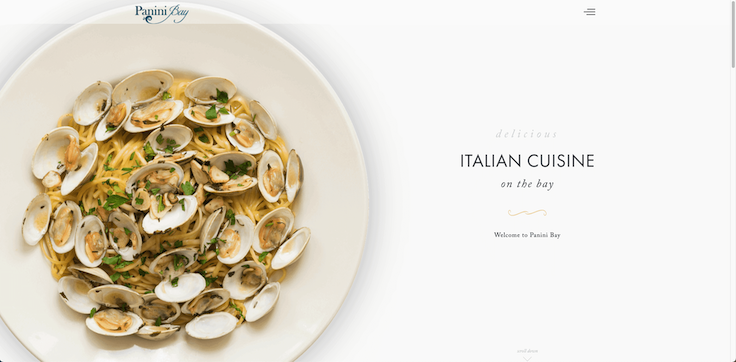 An example of a simple, well designed website, from the Panini Bay restaurant in the USA.