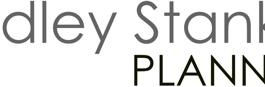 Bradley Stankler Planning - Digital Lychee Client - Logo. The words 'Bradley Stankler' are in grey on top and the word 'planning' is right-aligned on the bottom in black, all in caps.