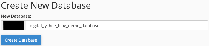 Creating a new MySQL database using cPanel
