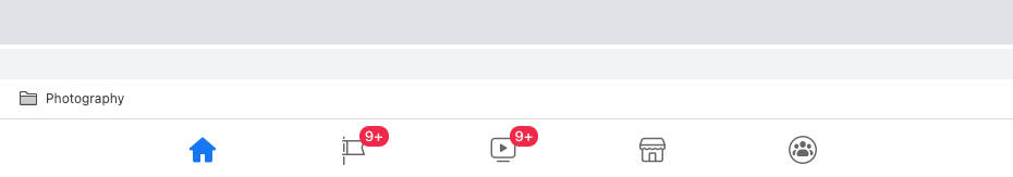 The Facebook sticky header, showing the benefit with commonly-used functions or tabs